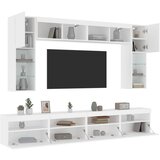 vidaXL 8-dijelni set zidnih TV ormarića s LED svjetlima bijeli Cijene