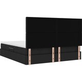  Krevet S LED lampica s uzglavljem Crna 160 x 200 cm tkanina | shoptok.hr