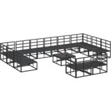 vidaXL Vrtna sedežna garnitura 13 pcs Črna 70 x 70 x 32 cm Aluminij | Shoptok.si