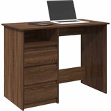 vidaXL Pisalna miza rjavi hrast 102x50x75 cm inženirski les | Shoptok.si