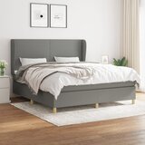 The Living Store Box spring postelja z vzmetnico temno siva 180x200 cm blago - Box Spring Postelja, (21515524) Cene