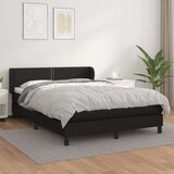 Box spring postelja z vzmetnico črn 140x190 cm umetno usnje, (20727320) Cene