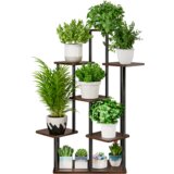 Kondela Kovinsko stojalo za rože, črna/rustikalni les, ADITE TIP 2 | Shoptok.si