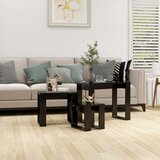  Uklapajući stolići 3 kom crni od konstruiranog drva | shoptok.hr