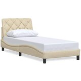 Maison Chic Posteljni okvir - Enojna postelja - Postelja za odrasle brez vzmetnice Cream 90x200 cm Tkanina-J7100, (21762796) | Shoptok.si