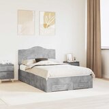  Krevetna konstrukcija s ladicama Betonski sivi 120 x 190 cm | shoptok.hr