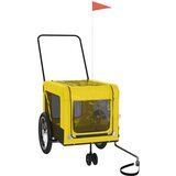 vidaXL Kolesarska prikolica za hišne ljubljenčke rumena in črna | Shoptok.si