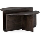 MOME Tamno smeđi okrugao stolić za kavu od masivnog manga ø 80 cm Divya – Cijene