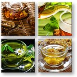  Slike na platnu Tea time 4-delni Kolaž XOBKOL18E42 (moderne) Cene