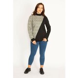 Şans Women's Plus Size Gray Plaid Sweatshirt Cene