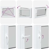  Okno za klet RISOR 80 x 70 cm PVC in steklo Bela, (5000215181) | Shoptok.si