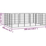  Ograda za pse s 20 panela crna 50 x 100 cm čelik obložen prahom | shoptok.hr