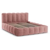 Micadoni Ružičasti tapecirani bračni krevet s prostorom za odlaganje s podnicom 180x200 cm Lupine – | shoptok.hr