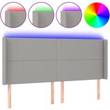 LED uzglavlje svjetlosivo 203 x 16 x 118/128 cm od tkanine | shoptok.hr