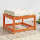 vidaXL Vrtni stolček za noge z blazino rjav 63,5x63,5x38 cm borovina Cene