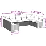  9-dijelni set vrtnih sofa s jastucima bež od poliratana | shoptok.hr