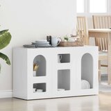  Strani šal Visok sijaj bela 100 x 35 x 59 cm Konstruiran les, (5000108503) | Shoptok.si