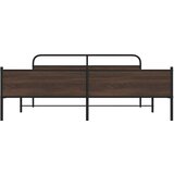 Metalni okvir kreveta bez madraca smeđa boja hrasta 200x200 cm | shoptok.hr