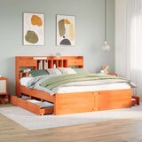  Knjižna postelja brez vzmetnice vošč. rjava 180x200 cm borovina, (21609399) | Shoptok.si