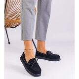 Gemre Black women's eco-suede loafers with a bow Sarina | Shoptok.si