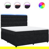 vidaXL Box spring postelja z vzmetnico črna 200x200 cm žamet, (21310532) | Shoptok.si