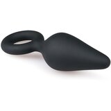 EasyToys šiljasti čep - analni dildo s prstenom za držanje - srednji (crni) | shoptok.hr