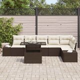  Sjedeća garnitura za vrt 7 kom. Smeđa i krem poliratan 319 x 154 x 85 cm | shoptok.hr