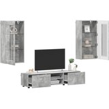 Set TV komoda FLORIN 3 pcs Betonski sivi Konstruirano drvo | shoptok.hr