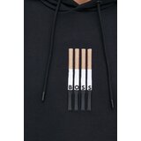 Boss Bombažen pulover moška, črna barva, s kapuco | Shoptok.si
