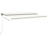  Tenda na ručno uvlačenje s LED svjetlima 500x350 cm krem | shoptok.hr