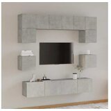  Komplet TV omaric 8-delni betonsko siv konstruiran les | Shoptok.si