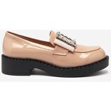 Resti Lacquered shoes with a buckle in nude color Fogim- Footwear | Shoptok.si