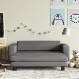 vidaXL Dječja sofa s tabureom siva 100 x 50 x 30 cm od umjetne kože Cijene