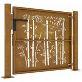  Vrtna vrata 100x100 cm Corten čelik dizajn od bambusa | shoptok.hr