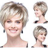 INF Elegantna kratka lasulja za ženske, super lahka in zračna Pale Blonde Model 2, (21273341) Cene