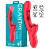 Grant Flipping Tongu eVibrator with 360 Licking Mouth Red