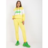 Fashion Hunters Yellow and green tracksuit set with a hoodie Cene