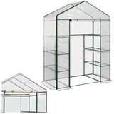 Mini Balkonski Staklenik s PVC Folijom i Metalnim Policama | shoptok.hr