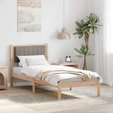 Krevetni okvir s tapiciranim uzglavljem Sivo-smeđa 75 x 190 cm | shoptok.hr