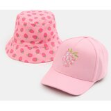 Sinsay Set: kapa s šiltom i bucket hat s motivom malina 2 pack | shoptok.hr