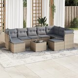 Maison Chic Seti vrtnega pohištva - Vrtna garnitura - Vrtni pohištvo set 10-delna z blazinami bež poli ratan, (21812168) | Shoptok.si