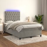 Krevet box spring s madracem LED svjetlosivi 120x200 cm baršun | shoptok.hr
