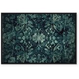  Slika - Oriental Pattern Carpet: Emerald Ornaments and Worn Patterns 90x60 U crnom drvenom okviru | shoptok.hr
