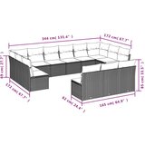 vidaXL 13-dijelni set vrtnih sofa poliratan s jastucima svijetlosivi | shoptok.hr