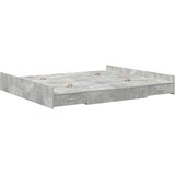 Krevet s ladicama Betonski sivi 200 x 200 cm Konstruirano drvo | shoptok.hr