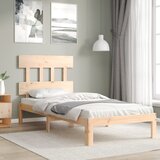 Maison Chic Posteljni okvir - Enojna postelja - Postelja za odrasle z vzglavjem trden les-J16451, (21759101) | Shoptok.si