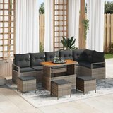  Sjedeća garnitura za vrt 10 kom. Siva Poli ratan 287 x 122 x 85 cm | shoptok.hr