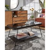 Kave Home Črna mizica s stekleno mizno ploščo 45x90 cm Duilia – | Shoptok.si