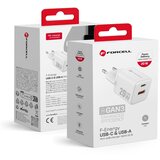 forcell f-energy mini gan III VT-35A kućni punjač 1 x type c + 1 x usb a. pd QC4.0 20W bela | ePonuda.com