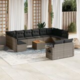  13-dijelni set vrtnih sofa od poliratana s jastucima sivi | shoptok.hr